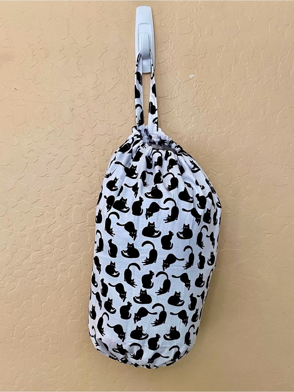 Black Cat Print Hanging Bag